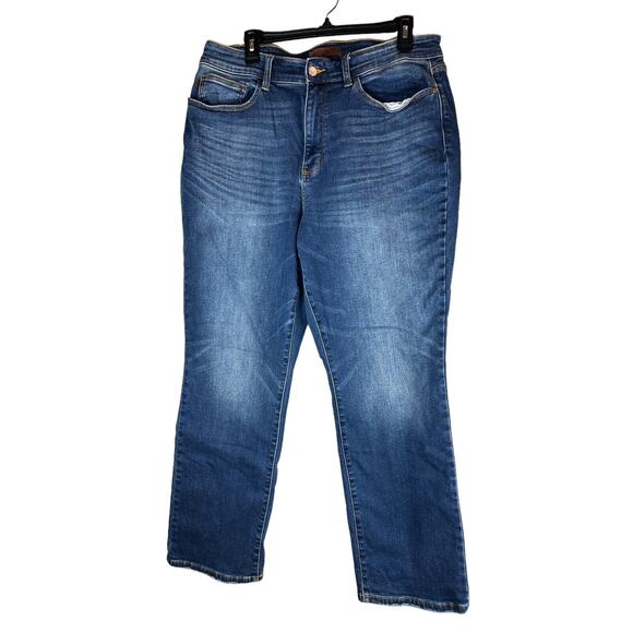 Judy Blue Thermal Straight Fit Jeans Contrast Wash JB82561 Women's Plus Size 18W - Picture 2 of 14